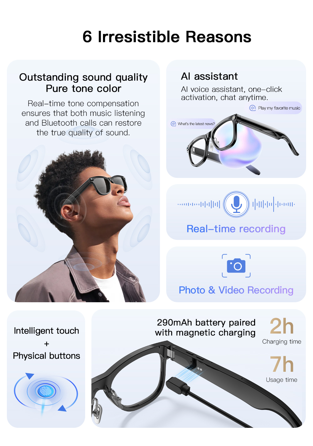 OXIVUE M02C AI smart glasses — feature detail 02