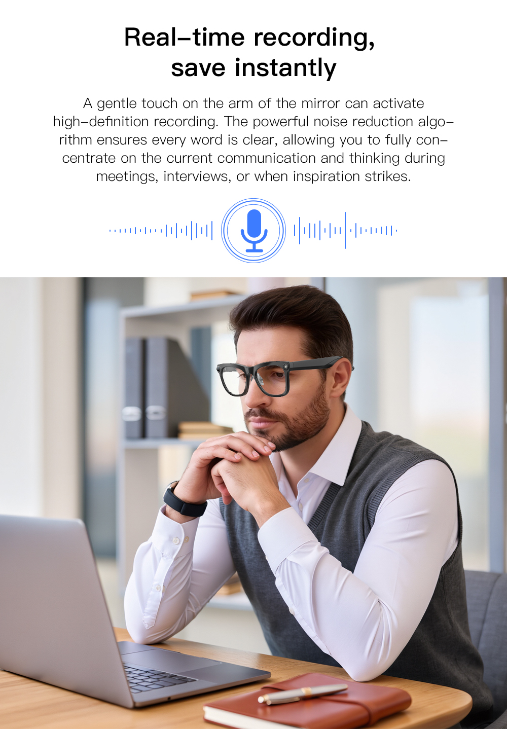 OXIVUE M02C AI smart glasses — feature detail 11