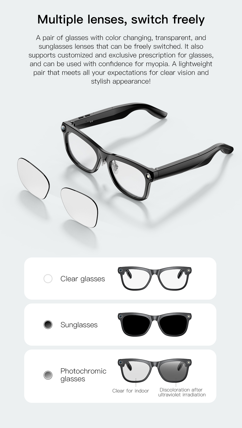 OXIVUE M02C AI smart glasses — feature detail 14