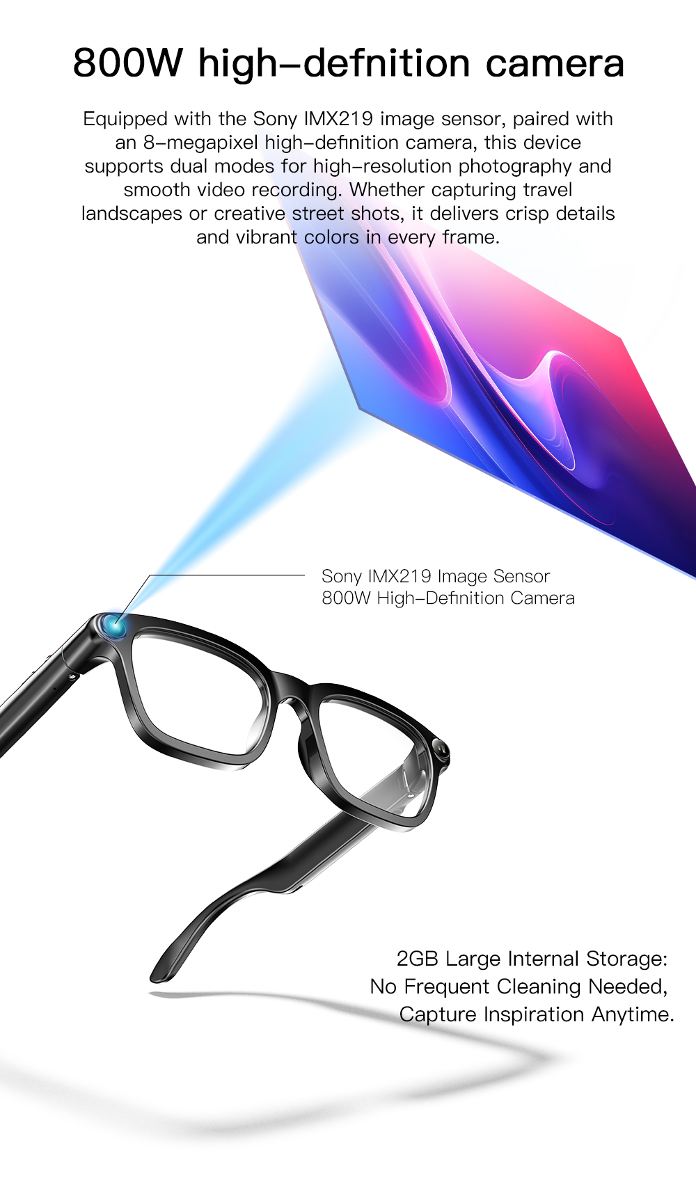 OXIVUE M08 AI smart glasses — feature detail 03