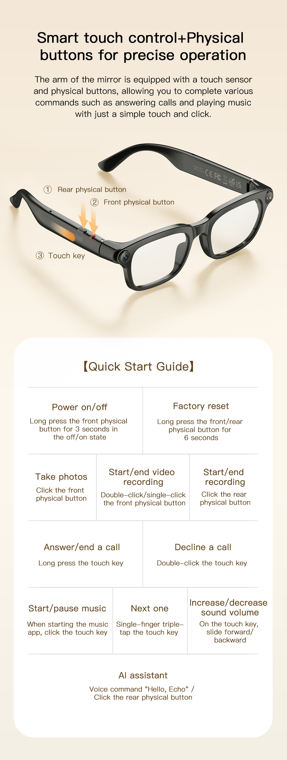 OXIVUE M08 AI smart glasses — feature detail 12