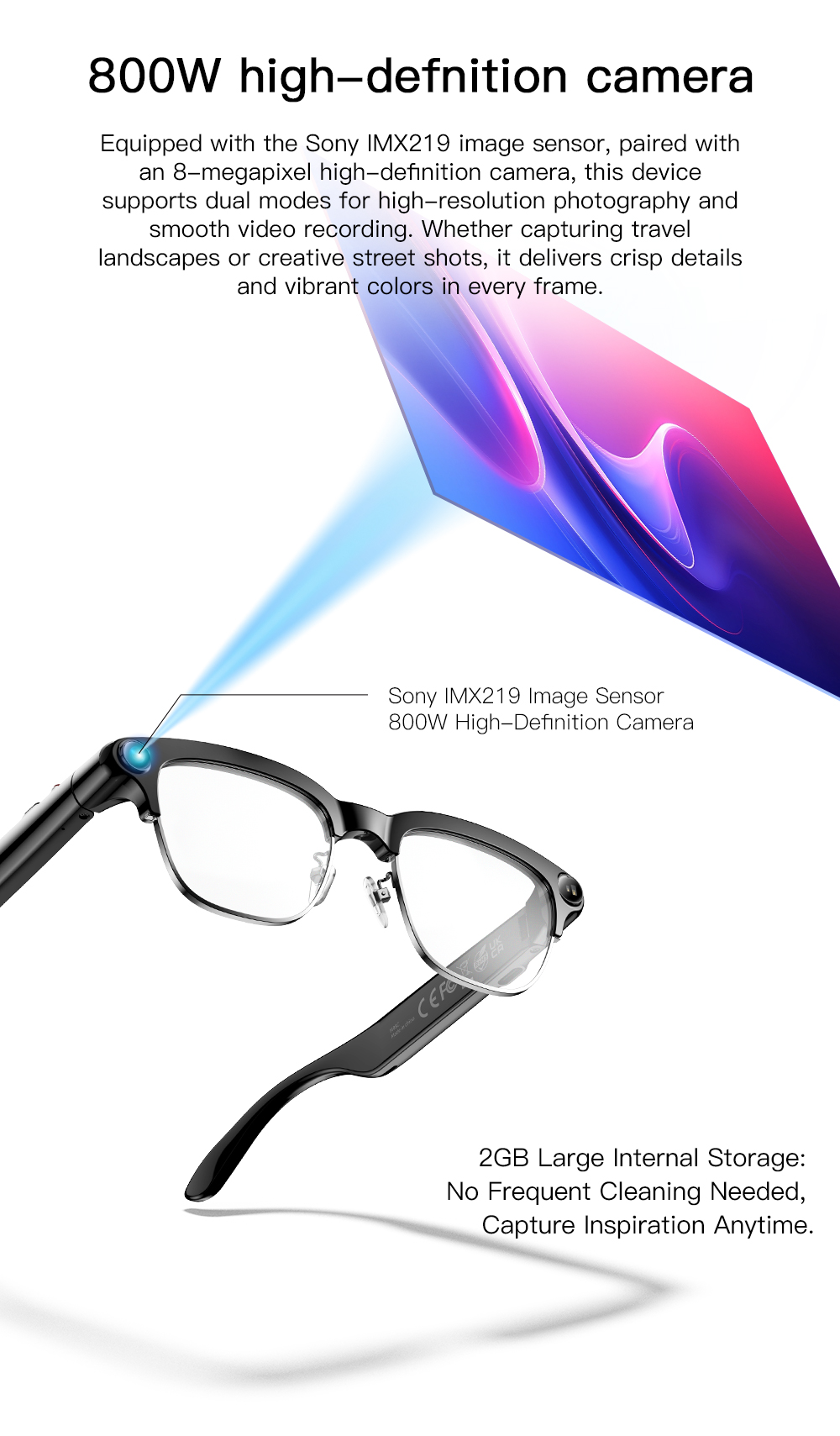 OXIVUE M08A AI smart glasses — feature detail 03