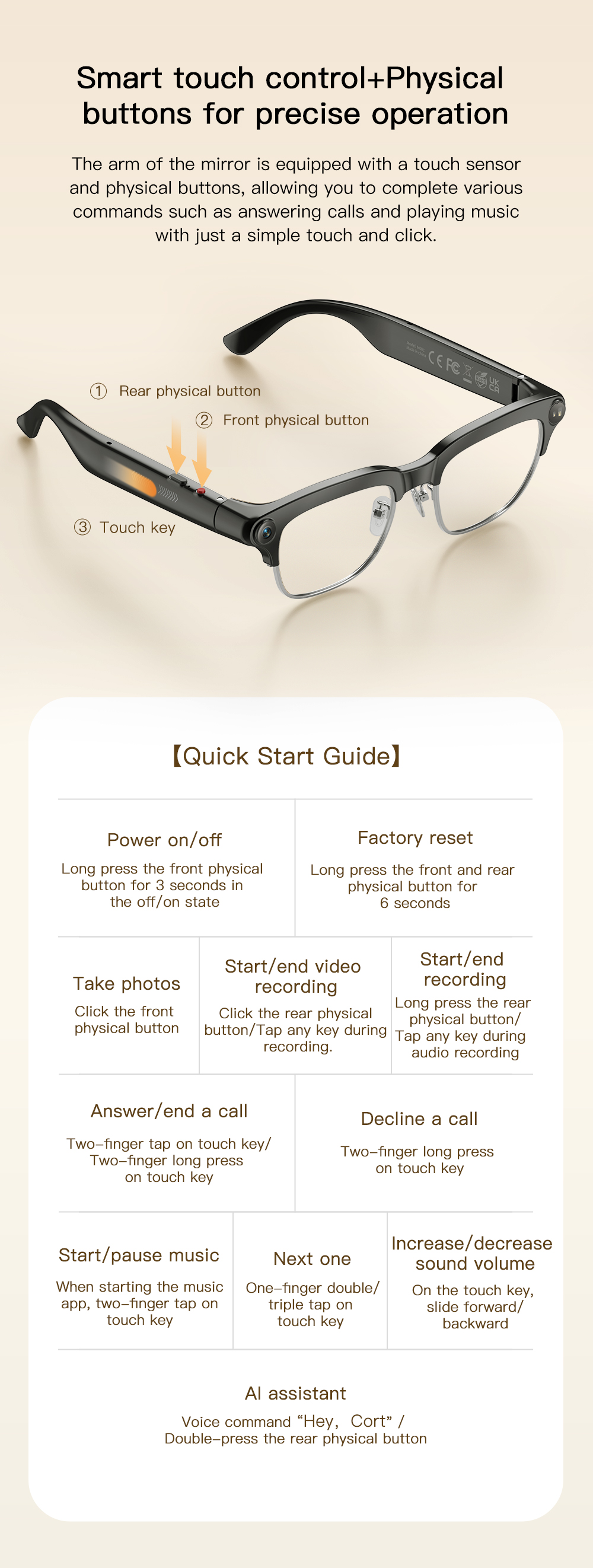 OXIVUE M08A AI smart glasses — feature detail 12