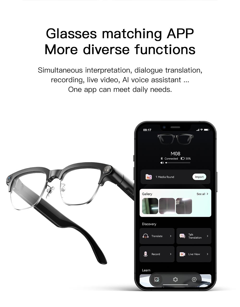 OXIVUE M08C AI smart glasses — feature detail 05