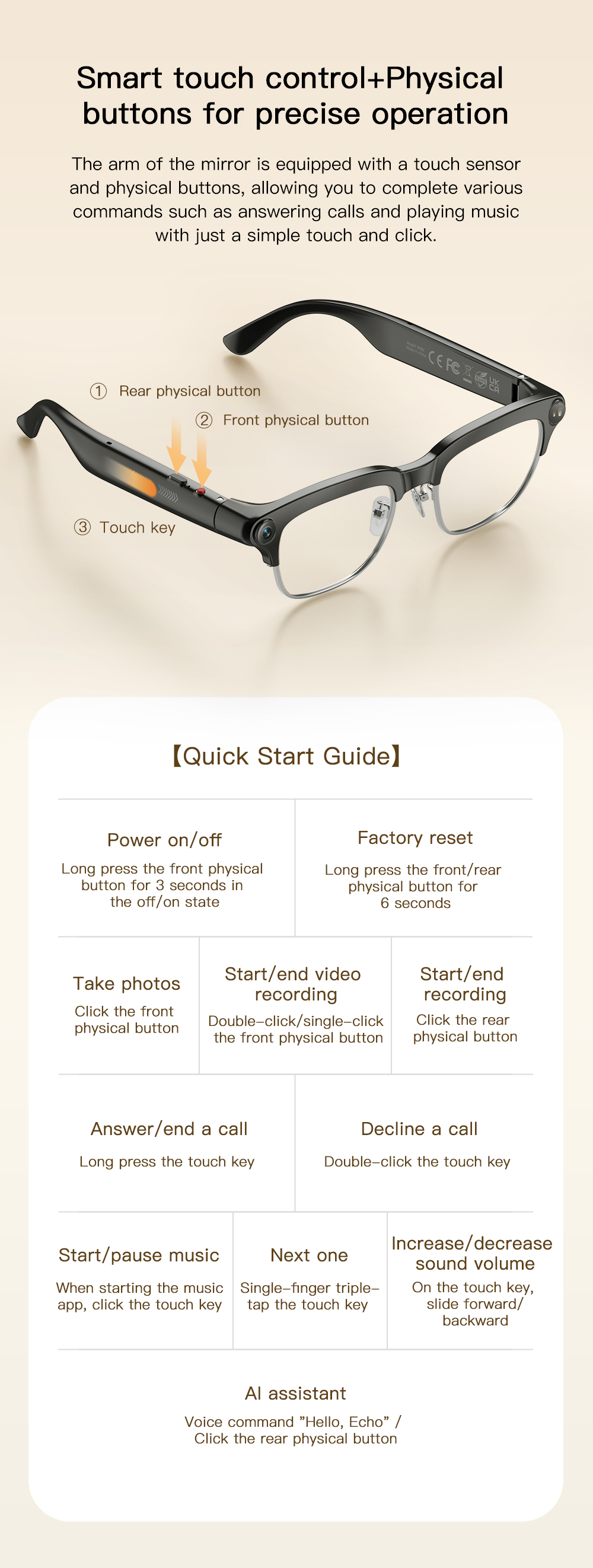 OXIVUE M08C AI smart glasses — feature detail 12