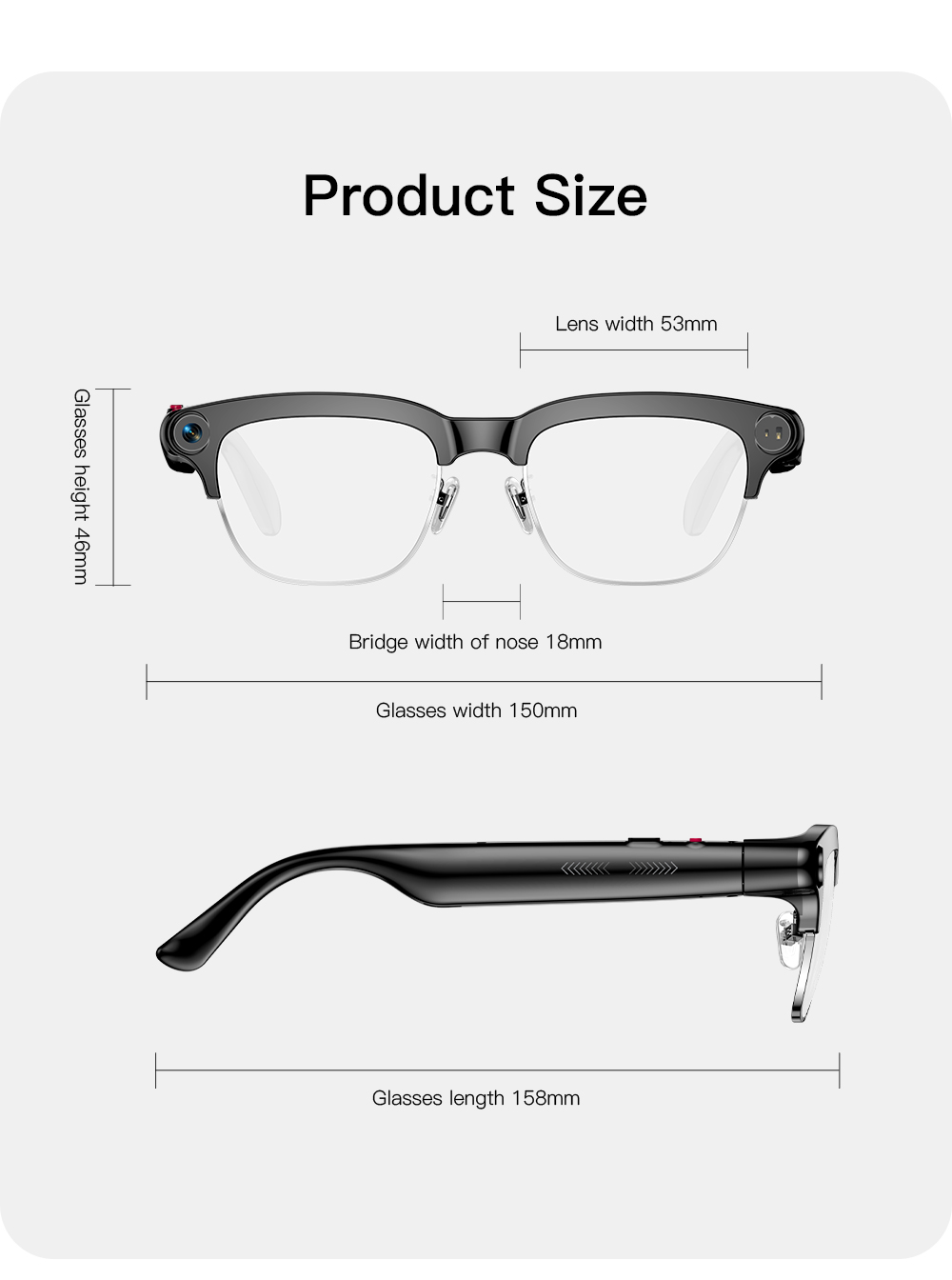 OXIVUE M08C AI smart glasses — feature detail 15