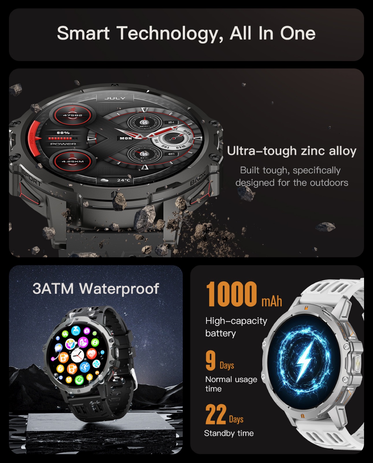 OXIVUE 185C smart watch — feature detail 02