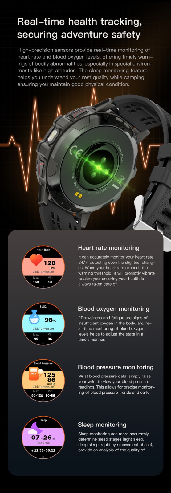 OXIVUE 185C smart watch — feature detail 10